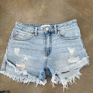 Just USA Distressed Denim Shorts - Light Blue & Washed Black